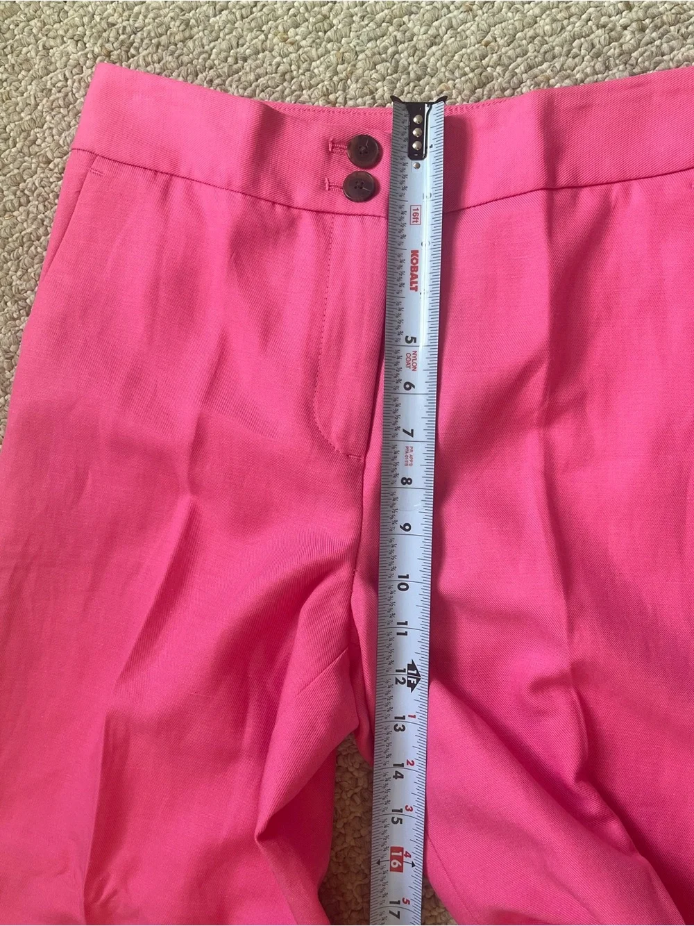 NWT Talbots Greenwich Pants Pink Geranium Linen Blend Wide Leg High Waist 4